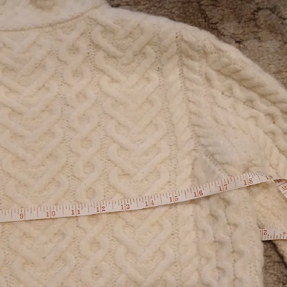 Chic Cream Cable Knit Turtleneck Sweater - Picture 6 of 7